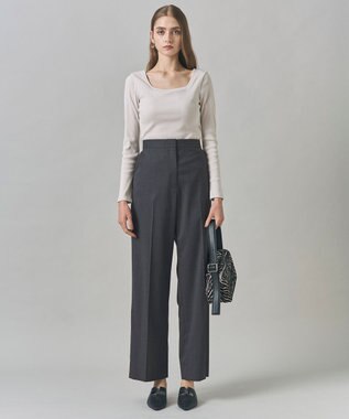 ICB 【洗える】【OUR WACOAL コラボ】カップイン スクエアネックロングTシャツ トープ系