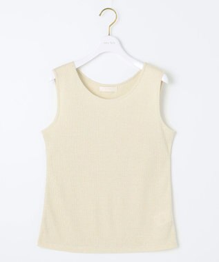 ANY SIS ラメテレコ タンクトップ シャンパン