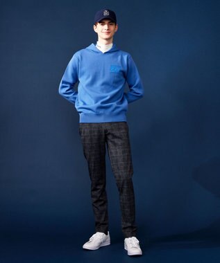 23区GOLF 【MEN】【ウォッシャブル】スヌード付き 裏モールパーカー ニット サックスブルー系