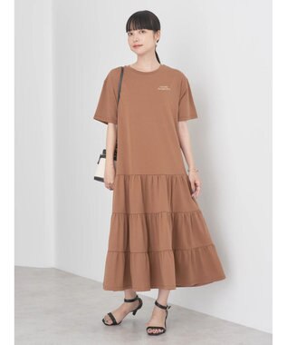 earth music&ecology バックロゴティアードワンピース Brown