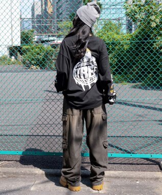 WEGO 【ユニセックス着用ITEM/MLサイズ展開】別注VISIONゴーストグラフィックT（LS） ブラック