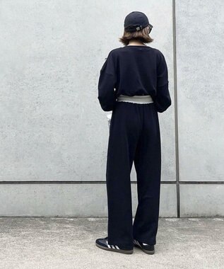 Green Parks ウエスト配色切替スウェットパンツ Black