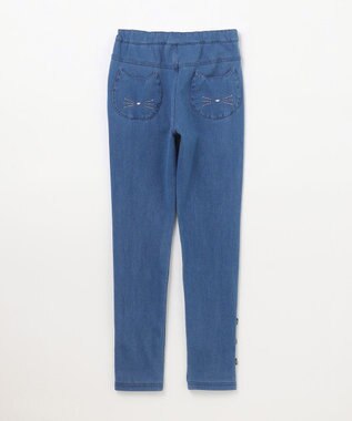 ANY KIDS カット デニム パンツ ブルー