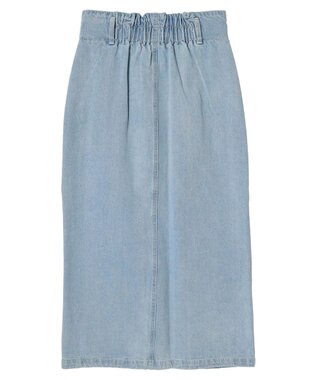 earth music&ecology ボタンナローデニムスカート Light Indigo