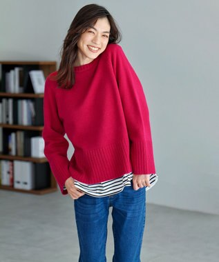 ANY 【6色展開】ラムウールラグランスリーブニット ピンク