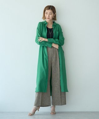 2wayフレンチリネンロングシャツワンピース / YECCA VECCA