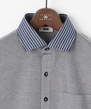 JOSEPH ABBOUD 【速乾 / お手入れ簡単】 猛暑に最適！シャンブレーポロシャツ ライトグレー系