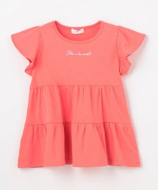 ANY KIDS 【綿100%/接触冷感】ひんやり ティアードチュニック コーラル