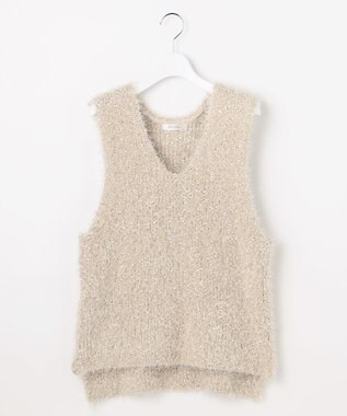 Feroux ジレ付きニット ワンピース ベージュ系