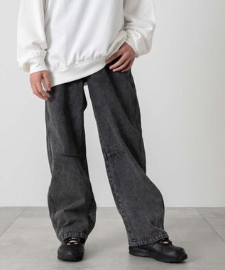 WEGO 【キッズITEM】イージーバレルレッグデニムパンツ（JUNIOR） デニムブラックソノタ