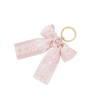 Maison de FLEUR ハシゴレースパールビジューリボンキーリング Pink