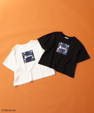 Green Parks ｍｉｆｆｙ／フラワープリントＴシャツ Black