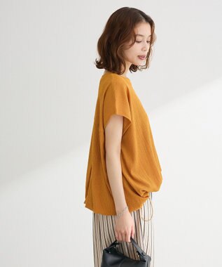 Green Parks 表面カット裾ドロストプルオーバー Yellow