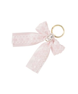Maison de FLEUR ハシゴレースパールビジューリボンキーリング Light Pink