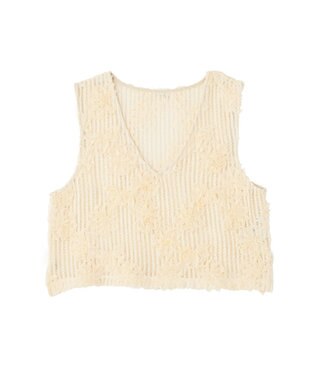 AMERICAN HOLIC 【選べる丈】Ｖネックレースベスト Ivory