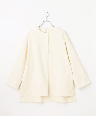 #Newans 【セレモニーにも】＜亀恭子さんコラボ＞下から着られちゃう！シュシュ付き2WAYカフスブラウス アイボリー系