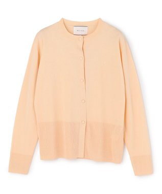 BEIGE， JULIE / コットンシルク クルーネックカーディガン Peach