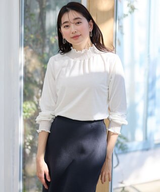 ANY 【洗濯機可】シャーリングデザインプルオーバー オフ