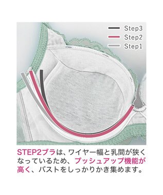 BRADELIS New York 【BRADELIS New York/ 育乳ブラ・STEP2 寄せる】ベルステップ2ブラ25S1 ブラデリス 補正 ブラジャー 谷間を作るブラ ダスティグリーン