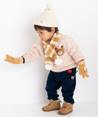 MIKI HOUSE HOT BISCUITS マシュマロニット マフラー ベージュ