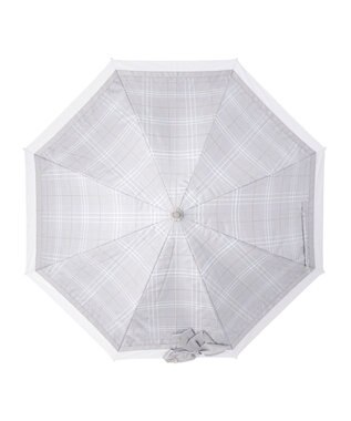 MOONBAT ランバン オン ブルー 晴雨兼用日傘 長傘 切り継ぎビジューリボン 遮光 遮熱 UV グレー（グレンチェック）