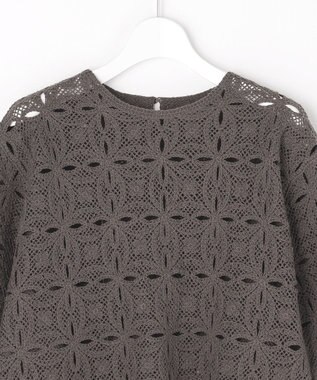 自由区 エンブロイダリー ニット ブラウン