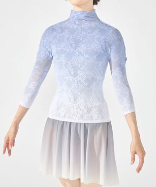 Chacott グラデーションローハイネックトップ ターコイズブルー