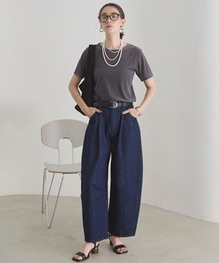 WEGO 【ANGIE VINTAGE】シアーベロアTシャツ グレー