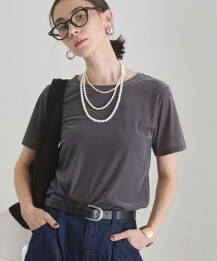 WEGO 【ANGIE VINTAGE】シアーベロアTシャツ グレー