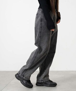 WEGO 【キッズITEM】イージーバレルレッグデニムパンツ（JUNIOR） デニムブラックソノタ