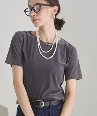 WEGO 【ANGIE VINTAGE】シアーベロアTシャツ グレー