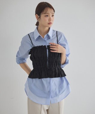 earth music&ecology シャーリングビスチェ Black