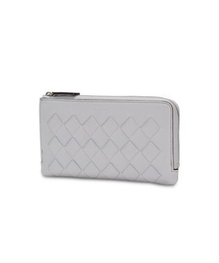 PELLE BORSA メッシュL字ファスナーコンパクト長財布 Chrono Weave クロノウィーブ 5843 アイスグレー