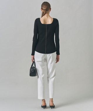 ICB 【洗える】【OUR WACOAL コラボ】カップイン スクエアネックロングTシャツ ブラック系