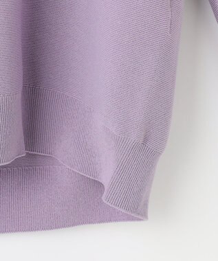 自由区 【洗える】コットンストレッチホールガーメント プルオーバーニット ローズ系