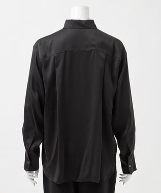 23区 L 【エステータ】シルクサテン シャツ ブラック系
