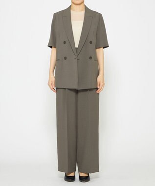 uncrave 【佐藤晴美さん着用】ウォッシャブルドライサップ ワイドパンツ(サスペンダー付き) スレート（佐藤晴美さん着用）