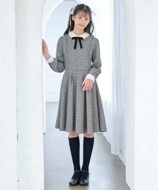 ANY KIDS 長袖 ワンピース グレンチェック