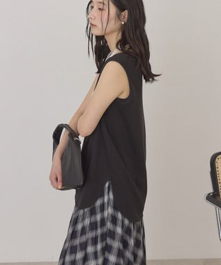 AMERICAN HOLIC ラウンドヘムタンクトップ Black