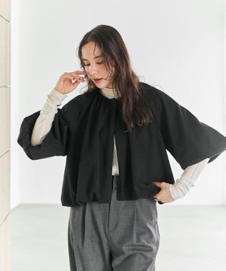 #Newans 【セレモニーにも/洗濯機可】バルーンヘムライトブルゾン​ ブラック