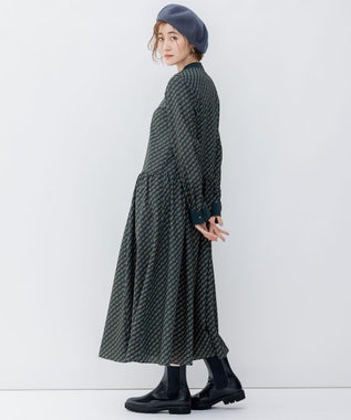 23区 【洗える】Ratti チェーンモチーフ ワンピース ダークグリーンプリント