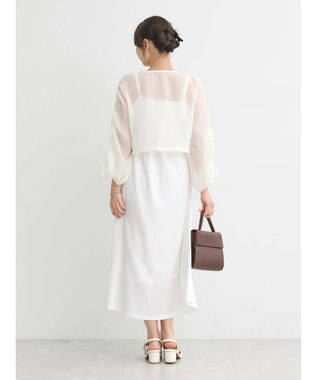 earth music&ecology キラキラシアーギャザーシャツ Off White