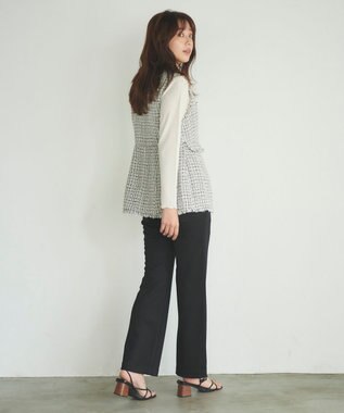 Feroux 【2WAY・洗える】リボンタイシアータートル カットソー ホワイト系