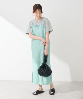 Green Parks 表面感キャミワンピース Light Green