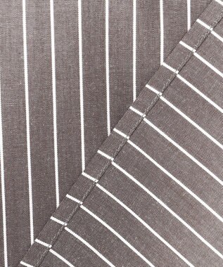 ANY SIS S 【洗える】ギャザーネック ブラウス ブラウンストライプ