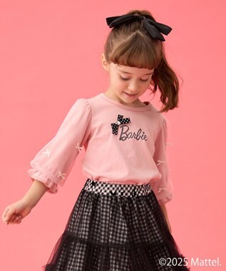 【Barbie(TM)】リボン 七分袖Tシャツ