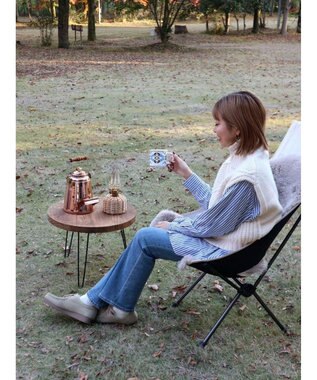 Green Parks ケーブルニットベスト Ivory