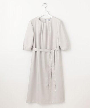 J.PRESS LADIES L 【洗える・UV加工・吸水速乾】OXIJEWELストレッチ ワンピース ライトグレー系