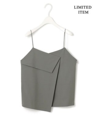 ICB L 【WEB限定・UVカット・洗える】ウール2WAYストレッチ キャミソールブラウス スモークグリーン系