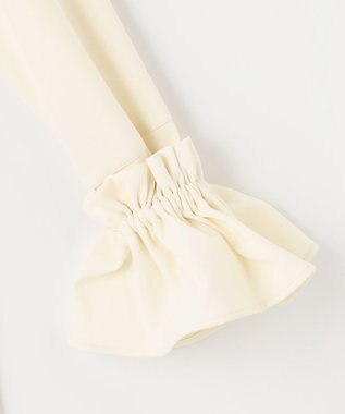 #Newans 【セレモニーにも】＜亀恭子さんコラボ＞下から着られちゃう！シュシュ付き2WAYカフスブラウス アイボリー系